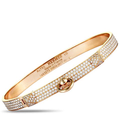 hermes bracelet women kelly|Hermes 18k diamond bangle bracelet.